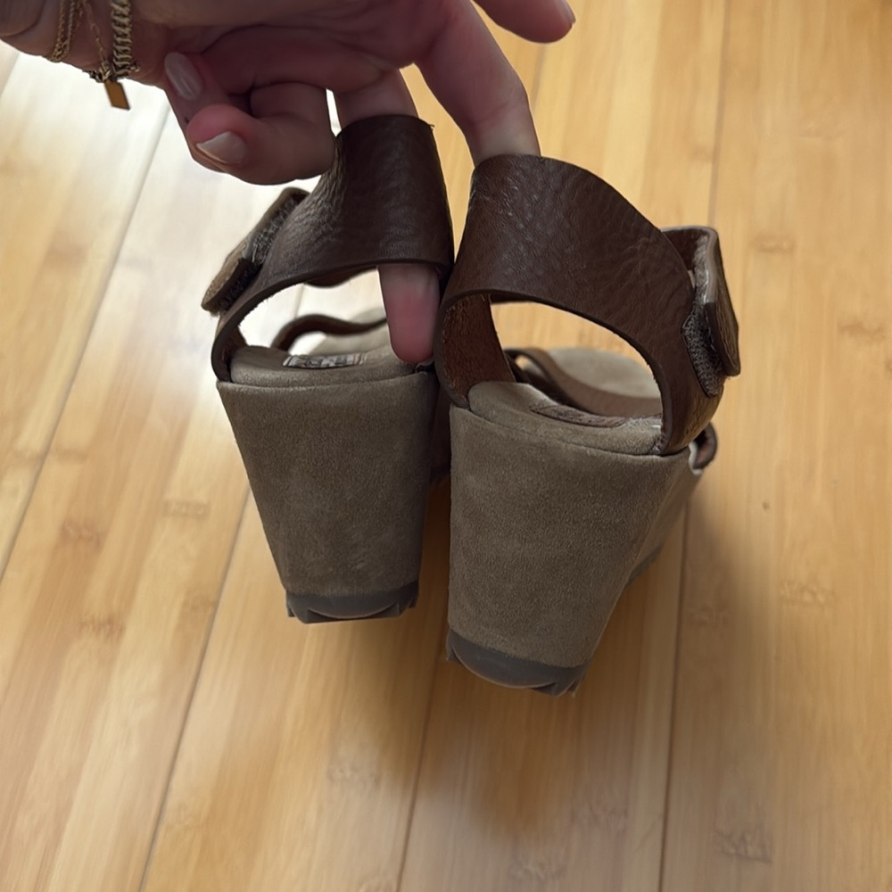 Pedro Garcia heeled wedge sandal platform in luxe brown leather - Picture 5 of 8